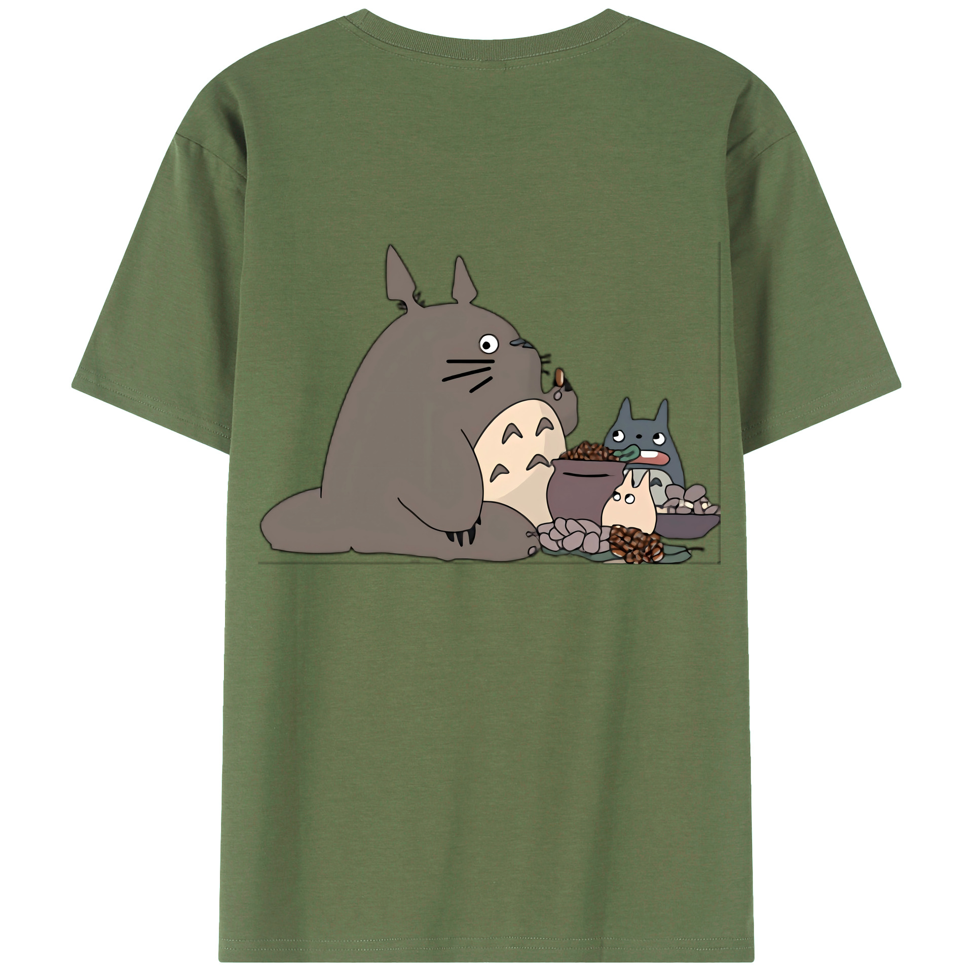 （画像用） となりのトトロ 草壁メイ 草壁サツキ My Neighbor Totoro Satsuki Kusakabe Mei Kusakabe 綿100％ メンズ半袖Tシャツ（バックプリント） 通気性